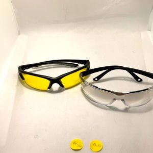 2 Pairs of bicycle or shooting sunglasses with z87.1 safety lens.